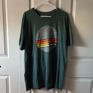 Hurley Men's Green and Multicolor Logo Tee